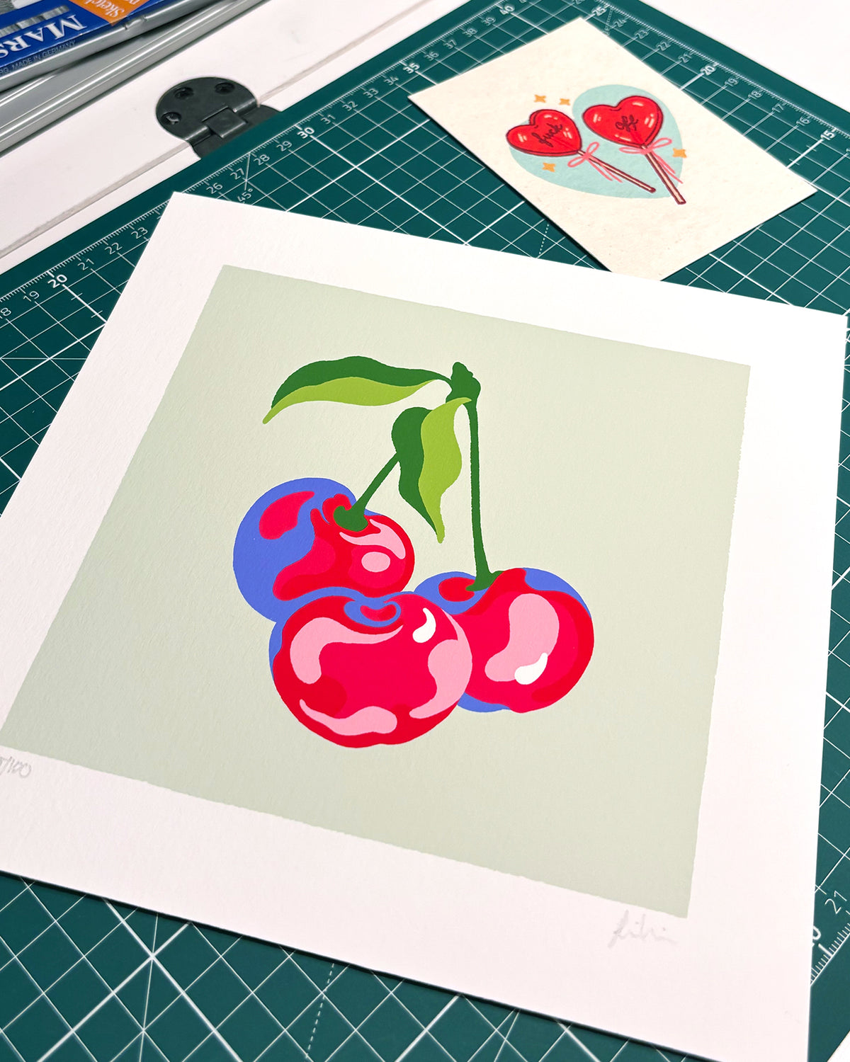 Estampe d'art : Cerises